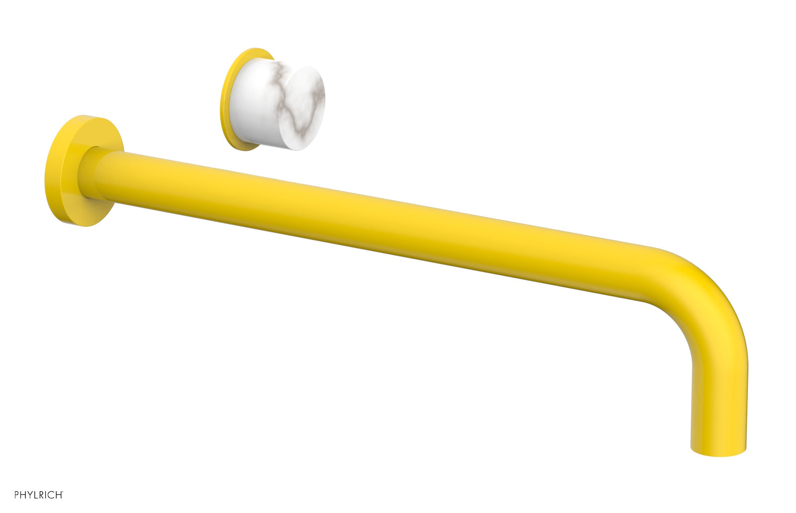 Basic II 14" Single Handle Wall Lavatory Set - White Marble Handle 230-17-14 — image 1