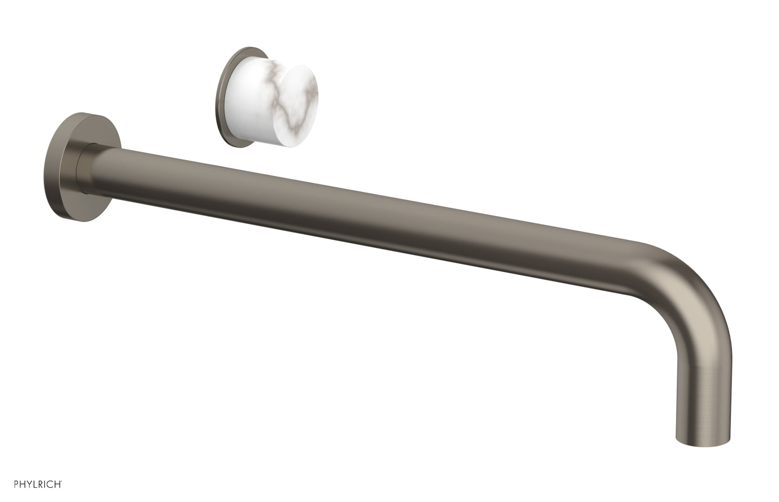 Basic II 14" Single Handle Wall Lavatory Set - White Marble Handle 230-17-14