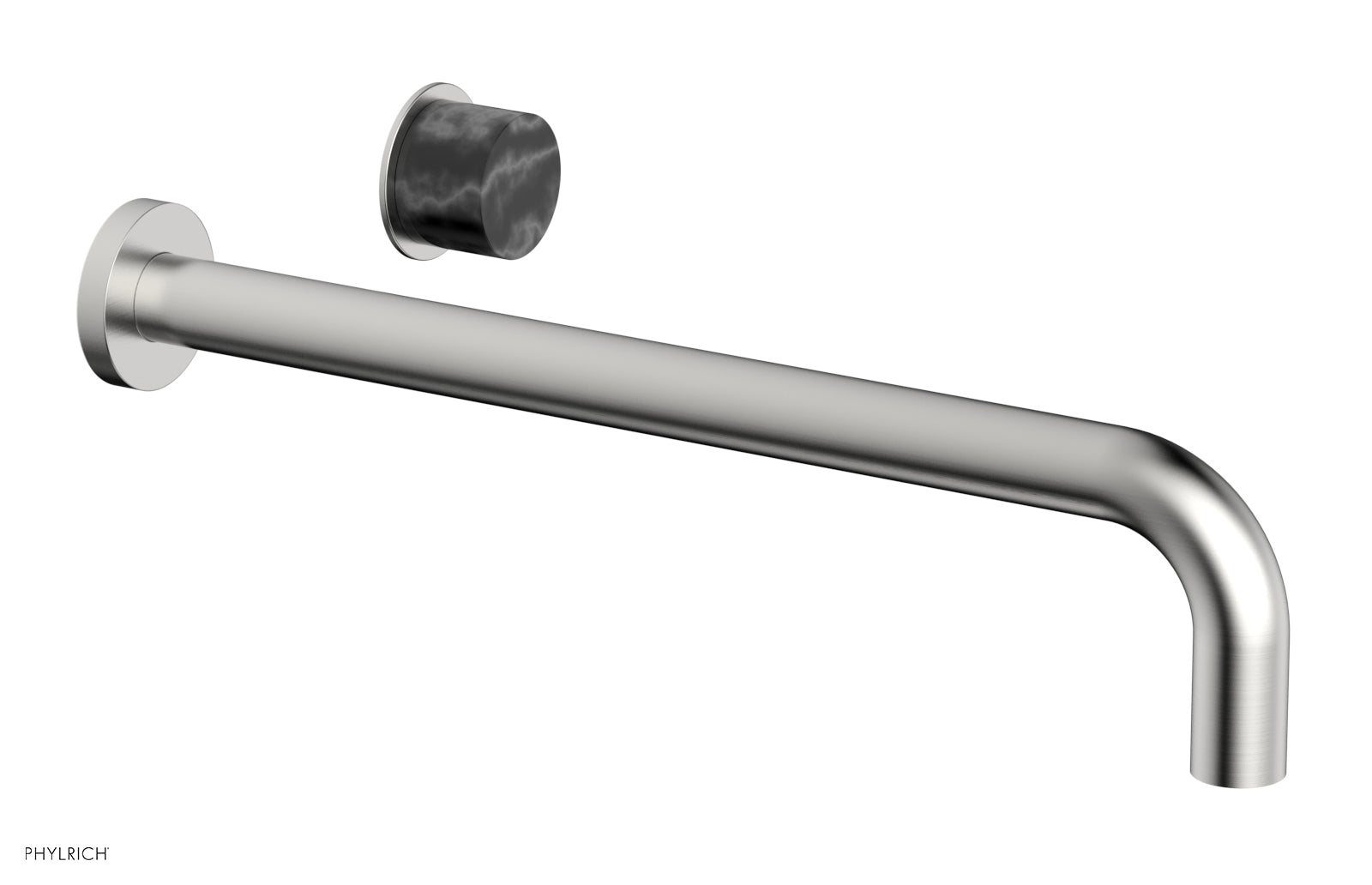 Basic II 14" Single Handle Wall Lavatory Set - Black Marble Handle 230-17-14 — image 1