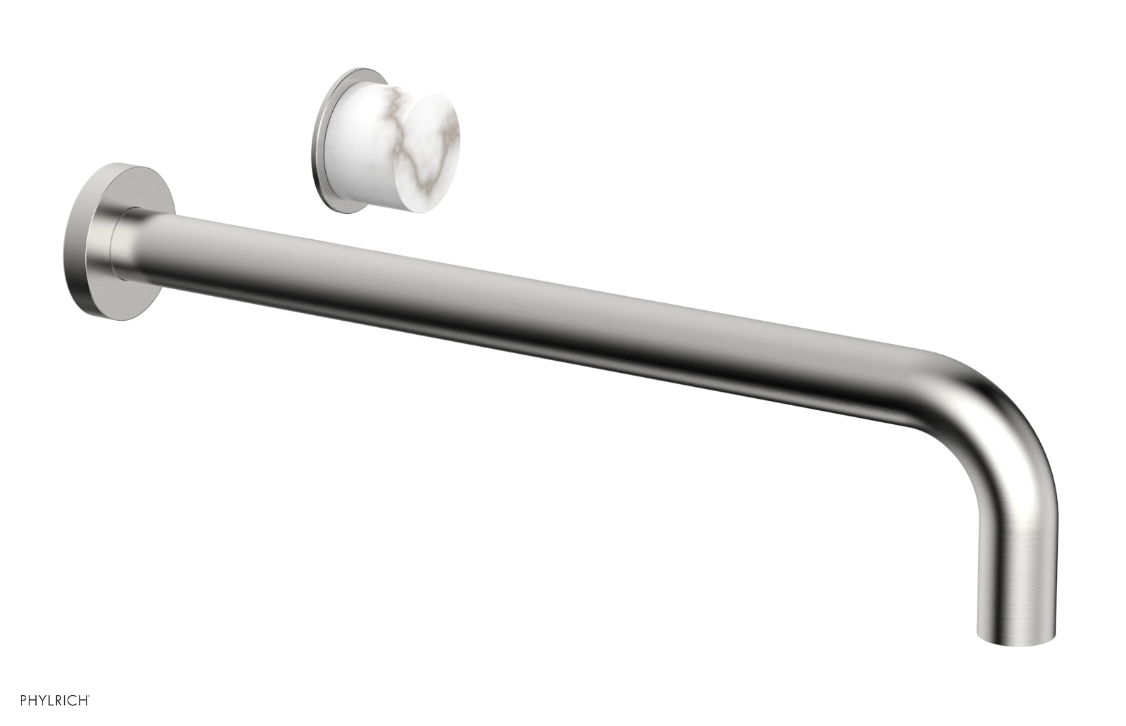 Basic II 14" Single Handle Wall Lavatory Set - White Marble Handle 230-17-14 — image 1