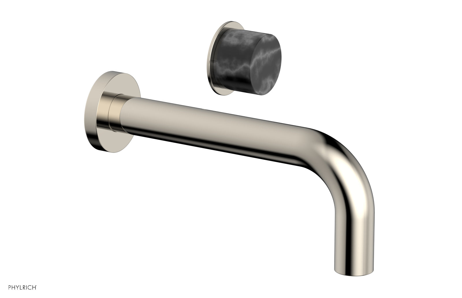 Basic II Single Handle Wall Lavatory Set - Black Marble Handle 230-17 — thumbnail 3