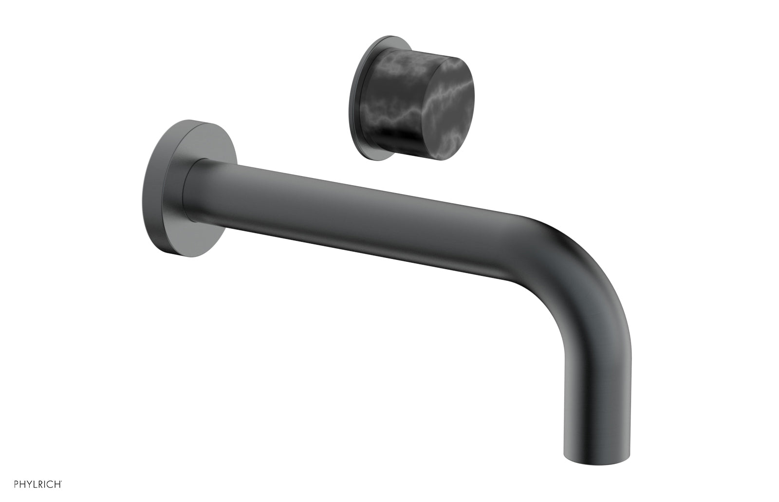 Basic II Single Handle Wall Lavatory Set - Black Marble Handle 230-17