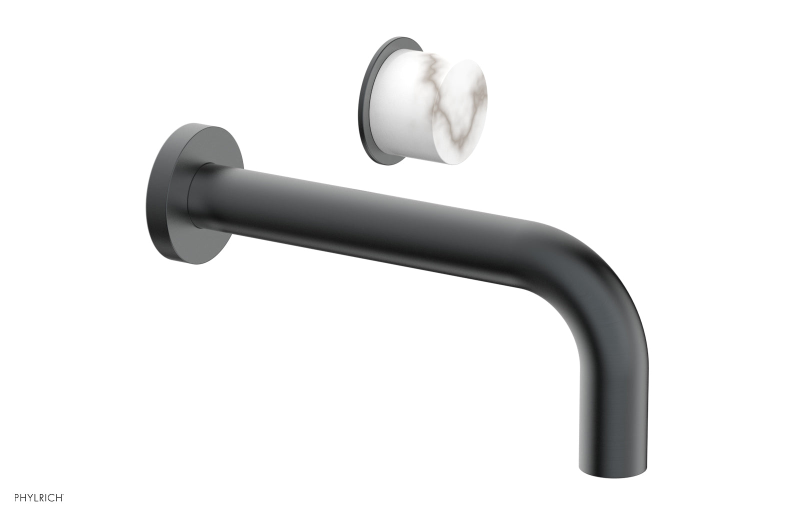 Basic II Single Handle Wall Lavatory Set - White Marble Handle 230-17 — image 1