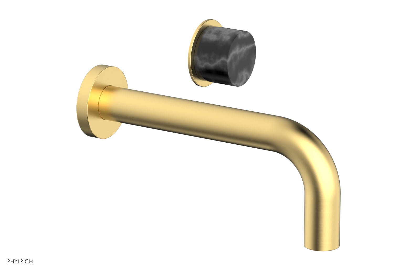 Basic II Single Handle Wall Lavatory Set - Black Marble Handle 230-17 — image 1