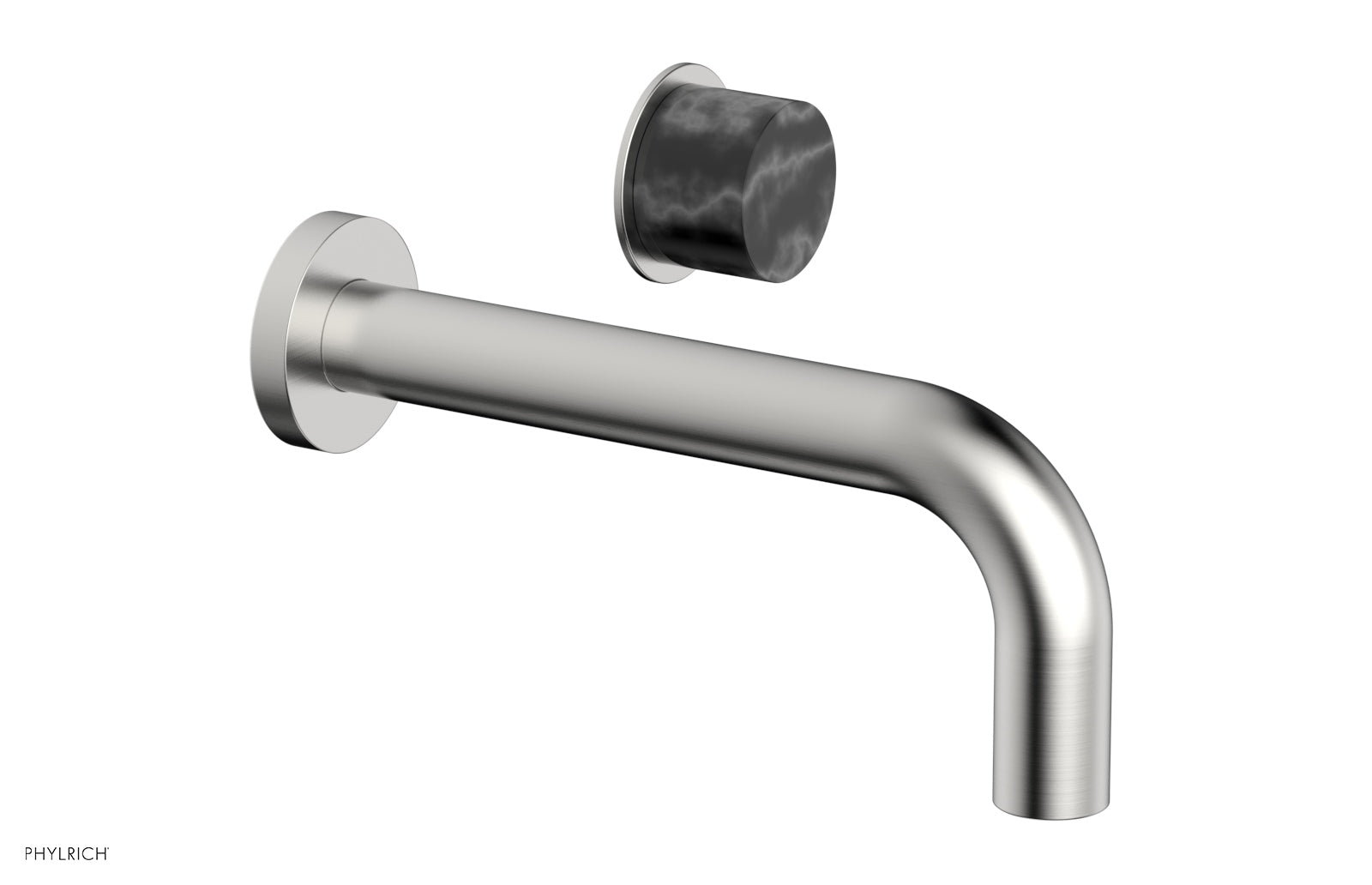 Basic II Single Handle Wall Lavatory Set - Black Marble Handle 230-17