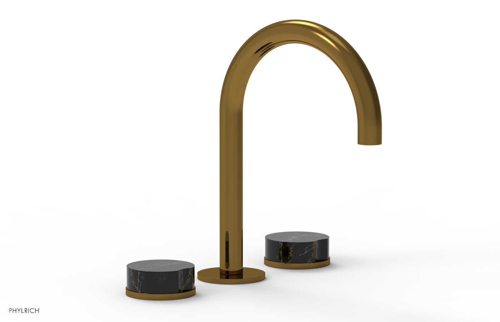 CIRC - Widespread Faucet - High Spout, Marble Handles 250-03 — image 1