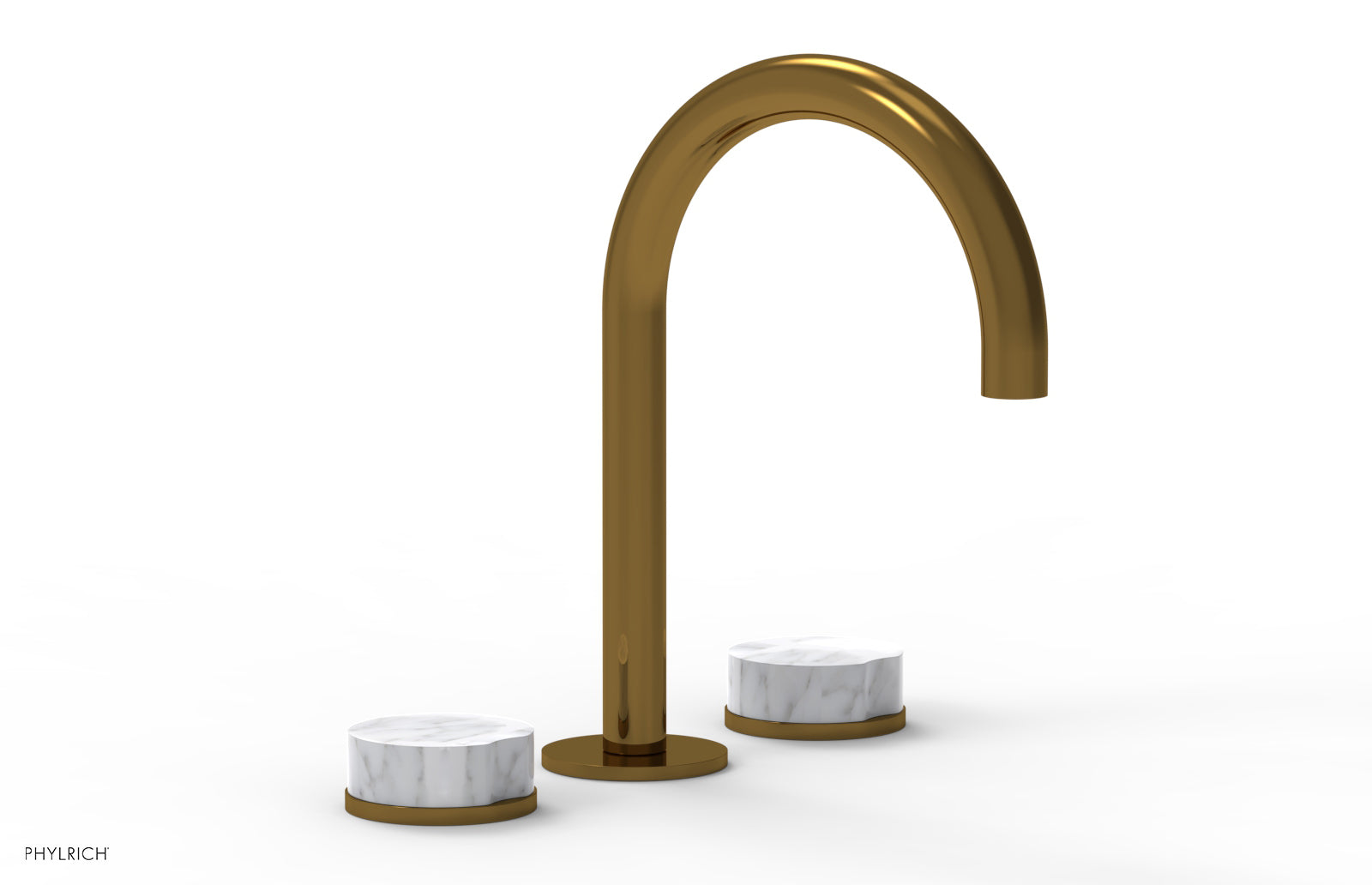 CIRC - Widespread Faucet - High Spout, Marble Handles 250-03 — image 1