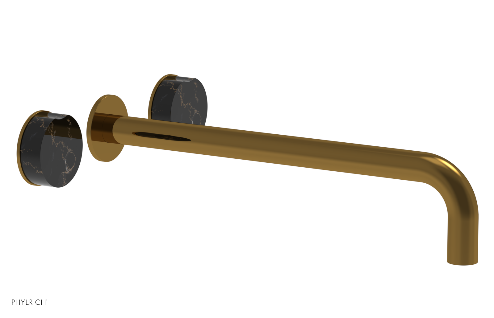 CIRC - 14" Wall Lavatory Set , Marble Handles 250-13-14 — thumbnail 2