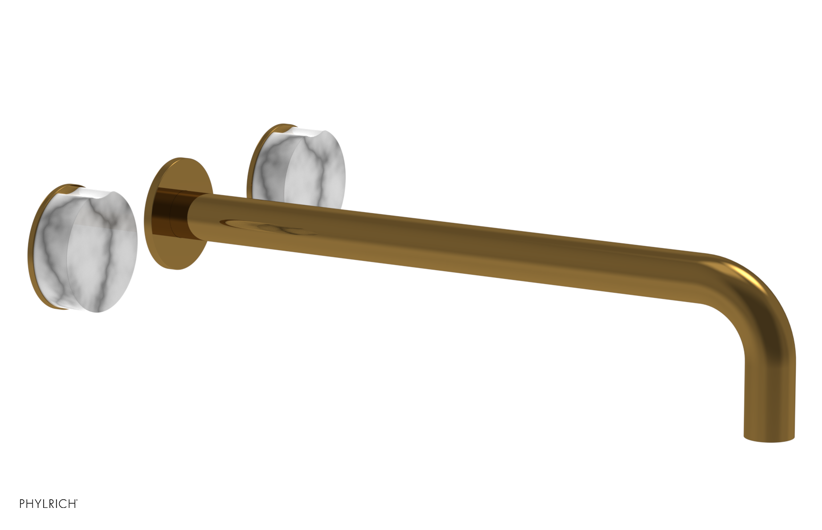 CIRC - 14" Wall Lavatory Set , Marble Handles 250-13-14