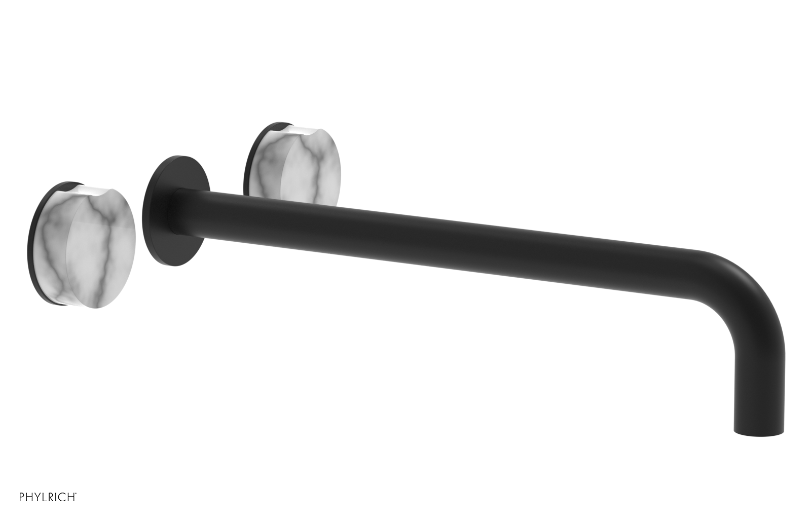 CIRC - 14" Wall Lavatory Set , Marble Handles 250-13-14