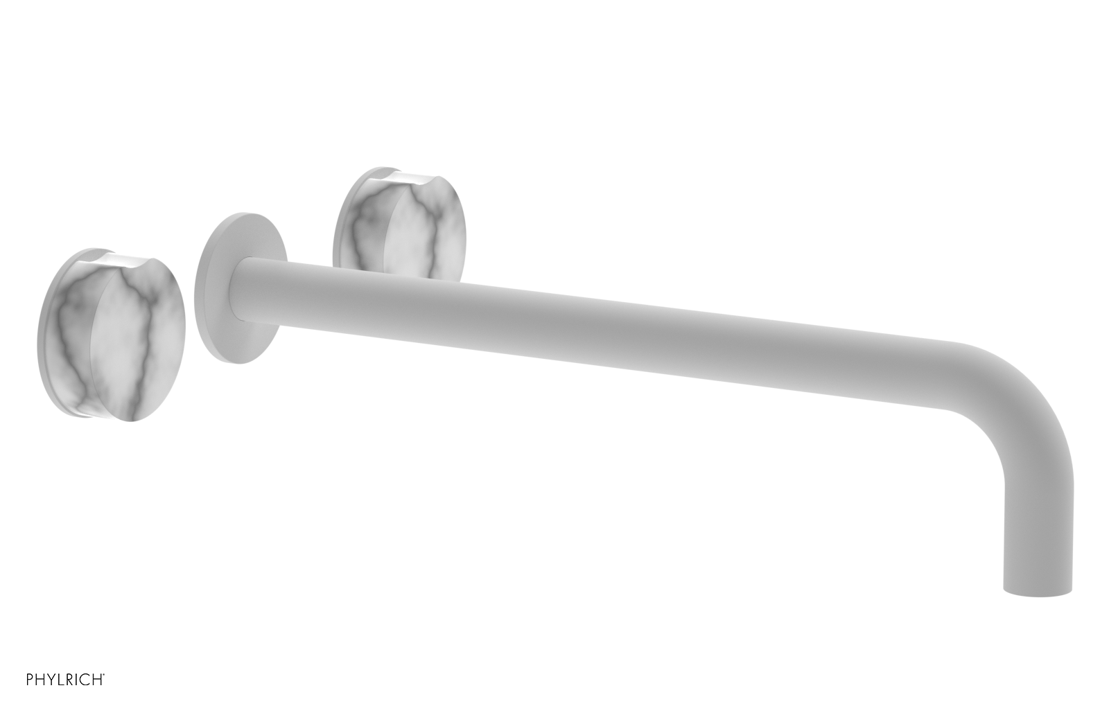 CIRC - 14" Wall Lavatory Set , Marble Handles 250-13-14