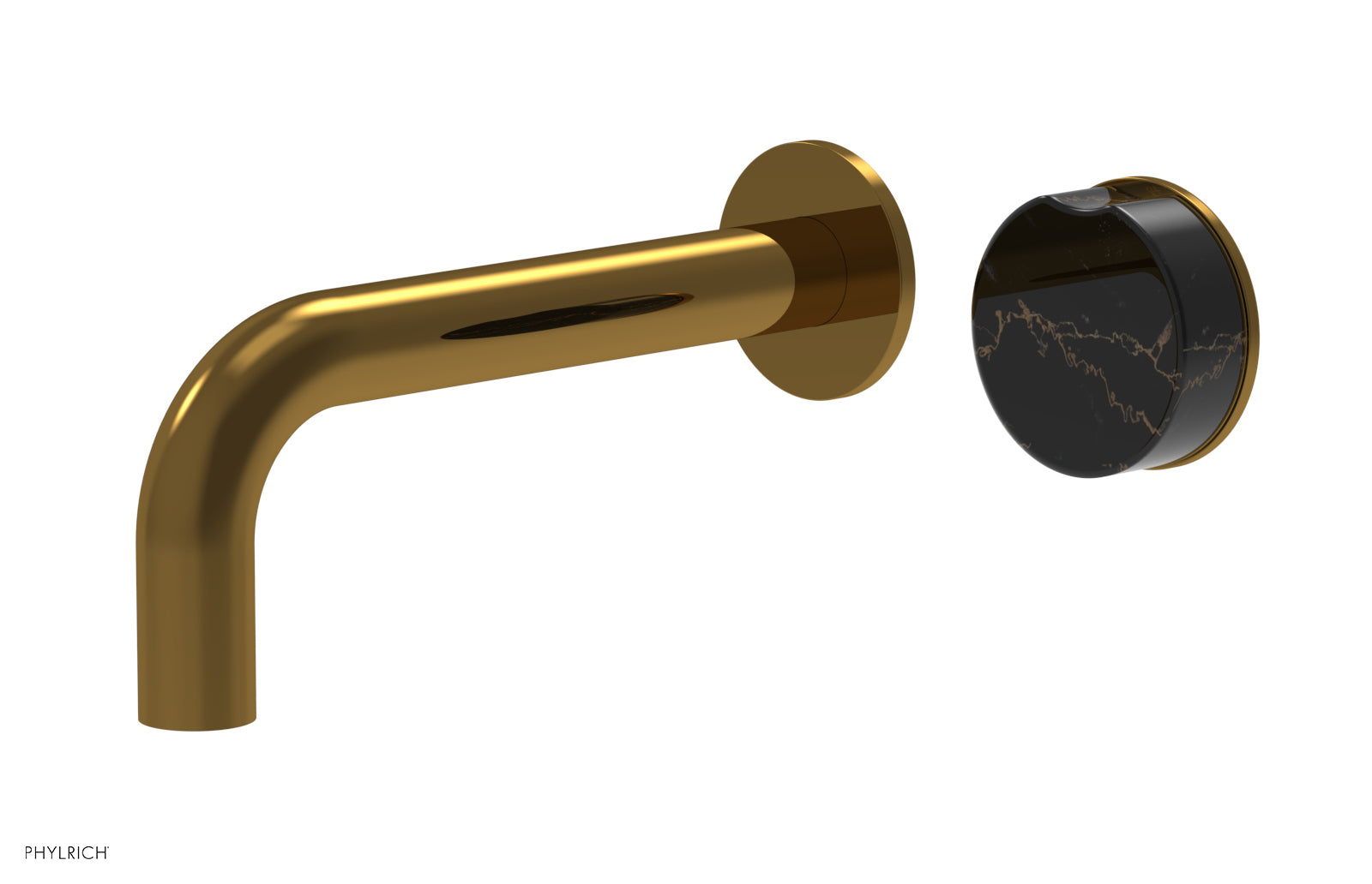 CIRC - Single Handle Wall Lavatory Set - Black Marble Handle 250-17