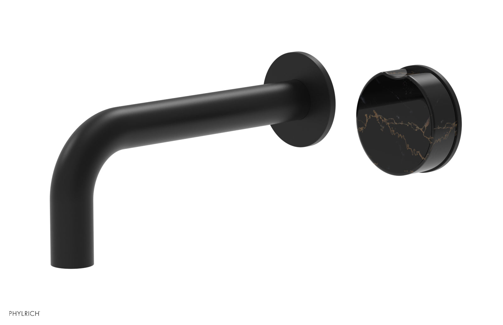 CIRC - Single Handle Wall Lavatory Set - Black Marble Handle 250-17 — image 1