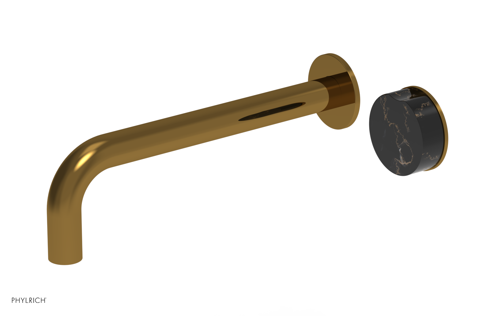 CIRC - 10" Single Handle Wall Lavatory Set - Black Marble Handle 250-17-10 — image 1