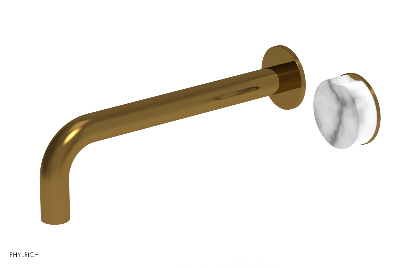 CIRC - 10" Single Handle Wall Lavatory Set - White Marble Handle 250-17-10 — image 1