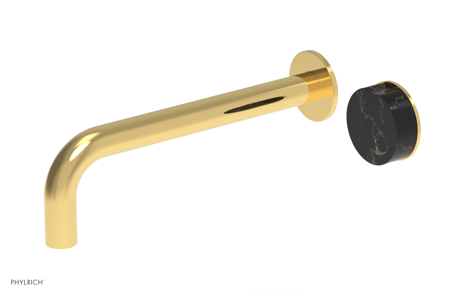 CIRC - 10" Single Handle Wall Lavatory Set - Black Marble Handle 250-17-10