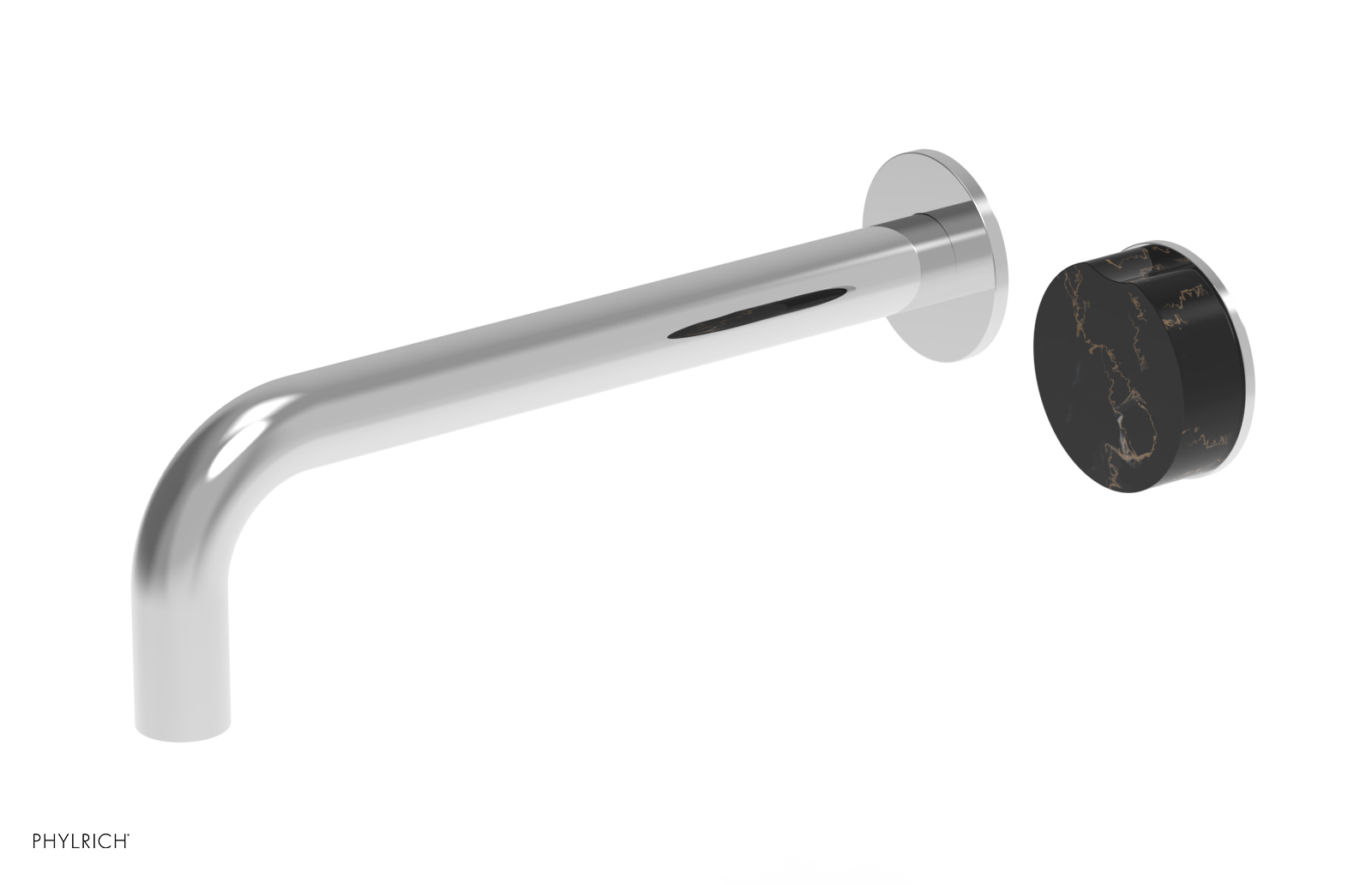 CIRC - 10" Single Handle Wall Lavatory Set - Black Marble Handle 250-17-10 — image 1