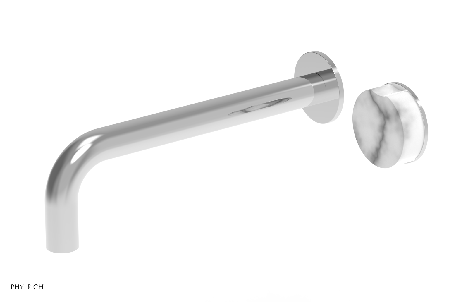 CIRC - 10" Single Handle Wall Lavatory Set - White Marble Handle 250-17-10 — image 1