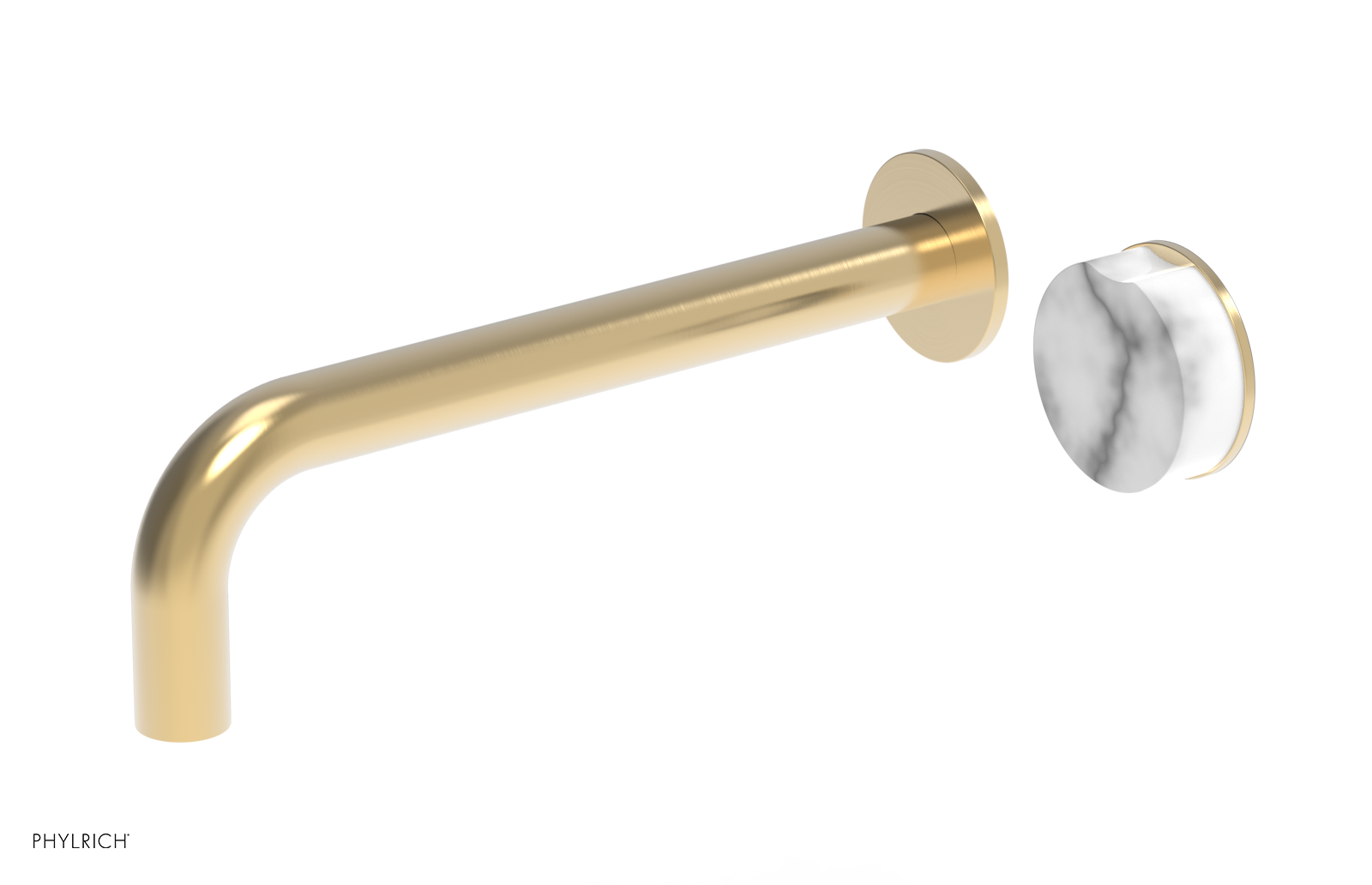 CIRC - 10" Single Handle Wall Lavatory Set - White Marble Handle 250-17-10 — thumbnail 2