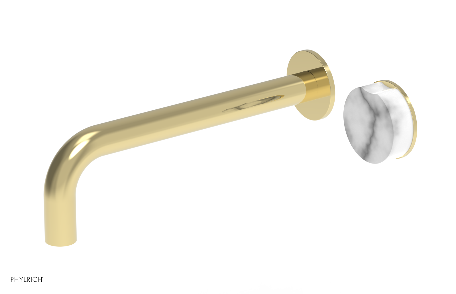 CIRC - 10" Single Handle Wall Lavatory Set - White Marble Handle 250-17-10 — image 1