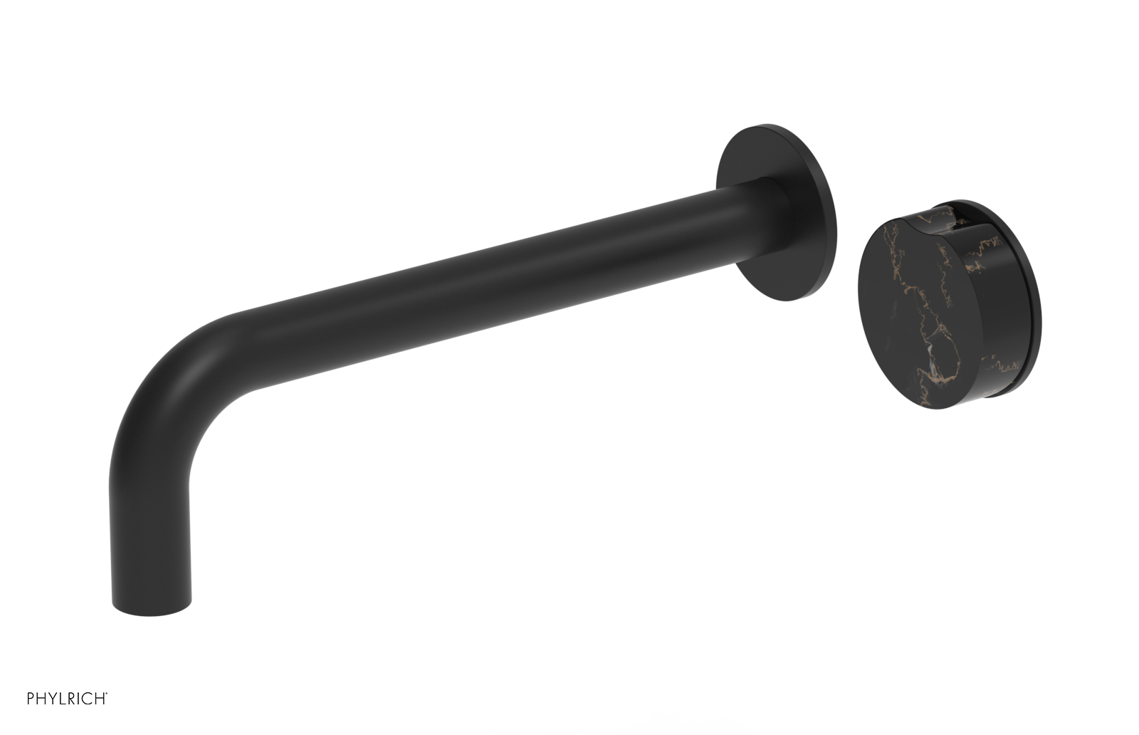 CIRC - 10" Single Handle Wall Lavatory Set - Black Marble Handle 250-17-10 — image 1