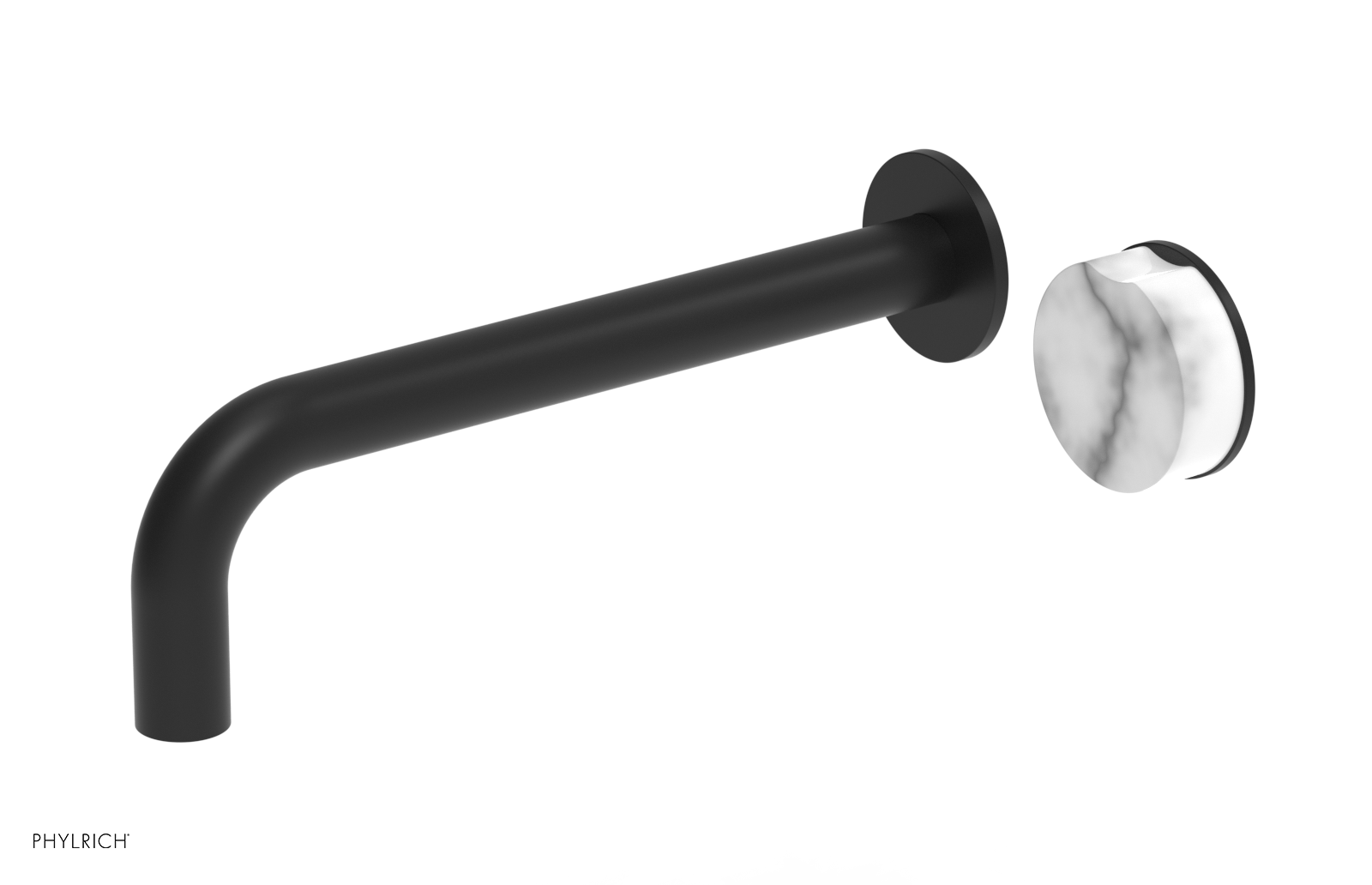 CIRC - 10" Single Handle Wall Lavatory Set - White Marble Handle 250-17-10 — image 1