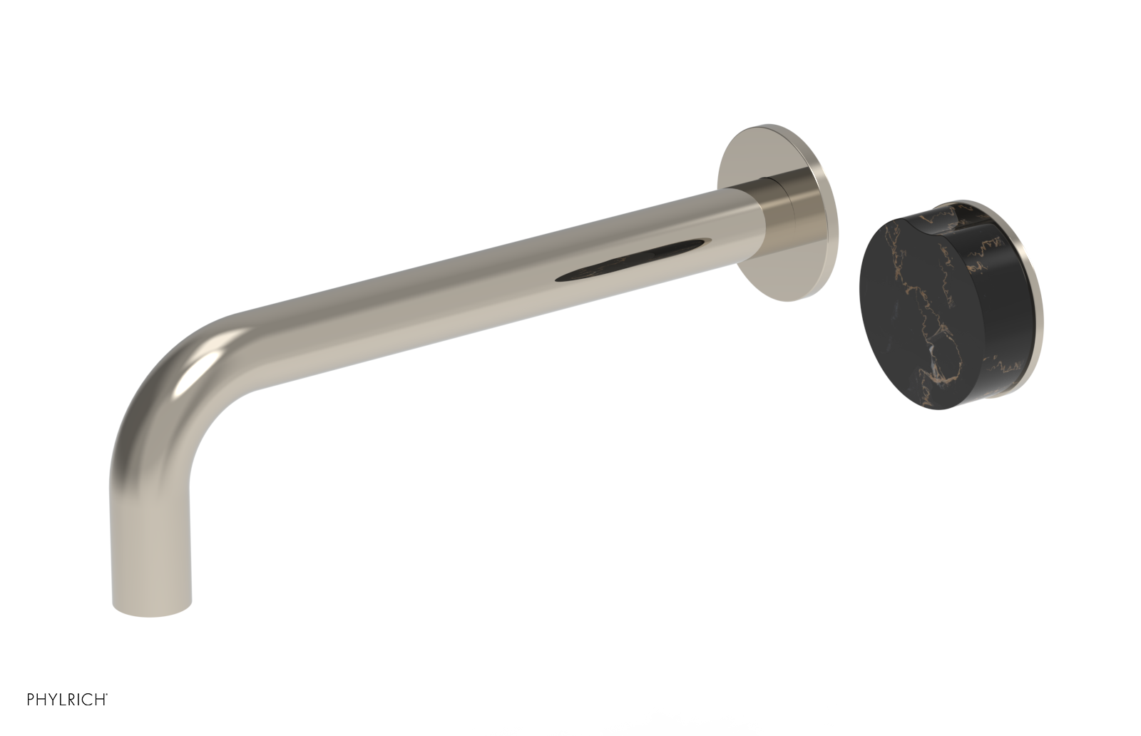 CIRC - 10" Single Handle Wall Lavatory Set - Black Marble Handle 250-17-10 — thumbnail 3