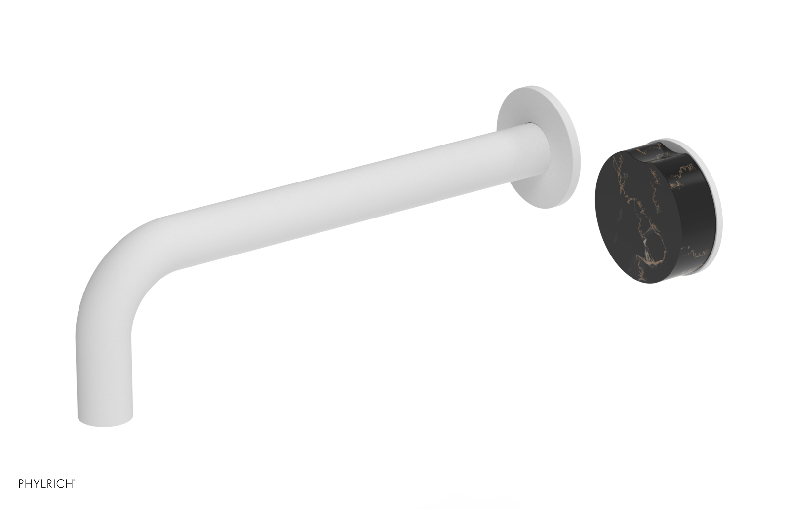 CIRC - 10" Single Handle Wall Lavatory Set - Black Marble Handle 250-17-10 — image 1