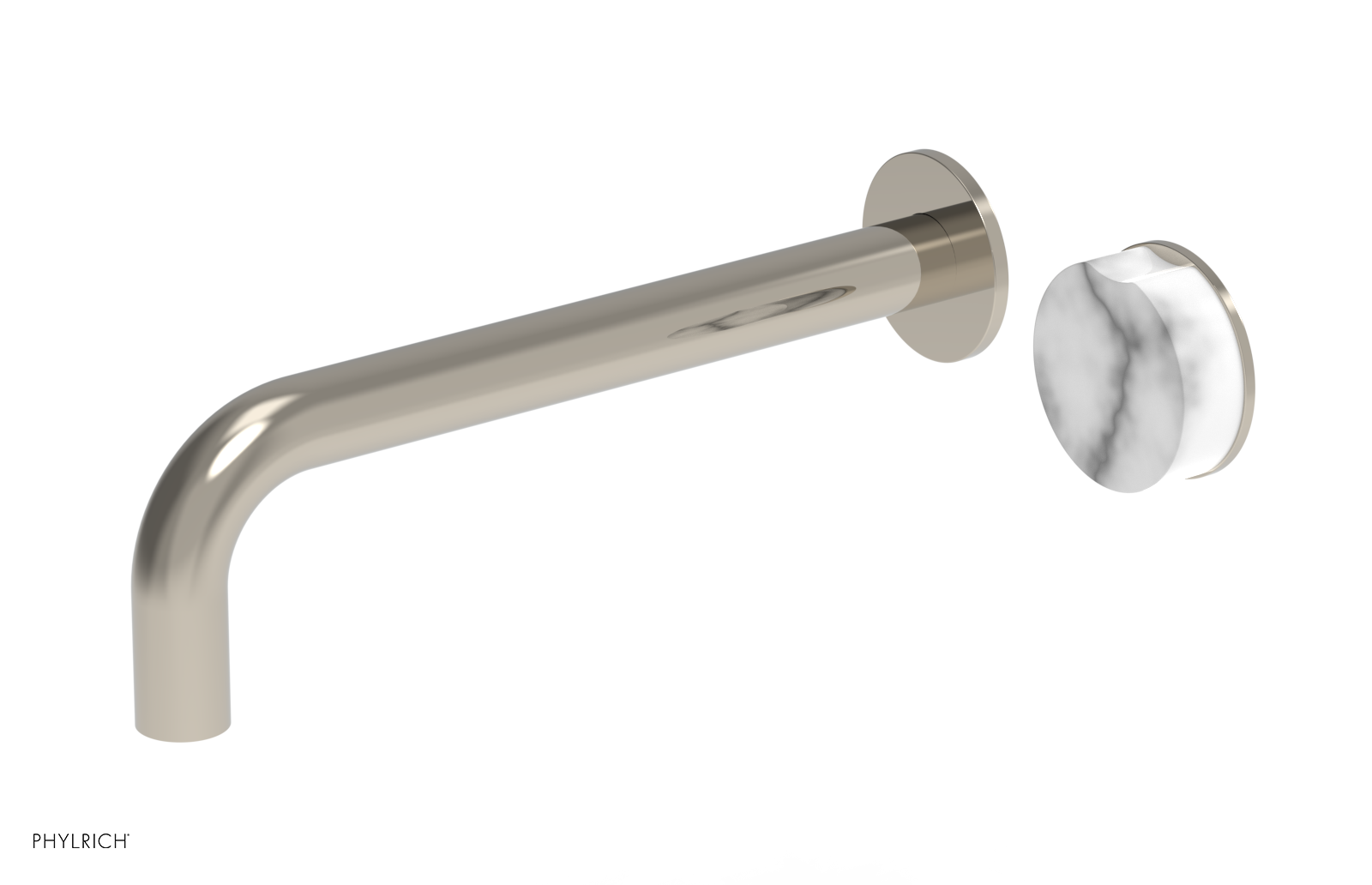 CIRC - 10" Single Handle Wall Lavatory Set - White Marble Handle 250-17-10 — thumbnail 3