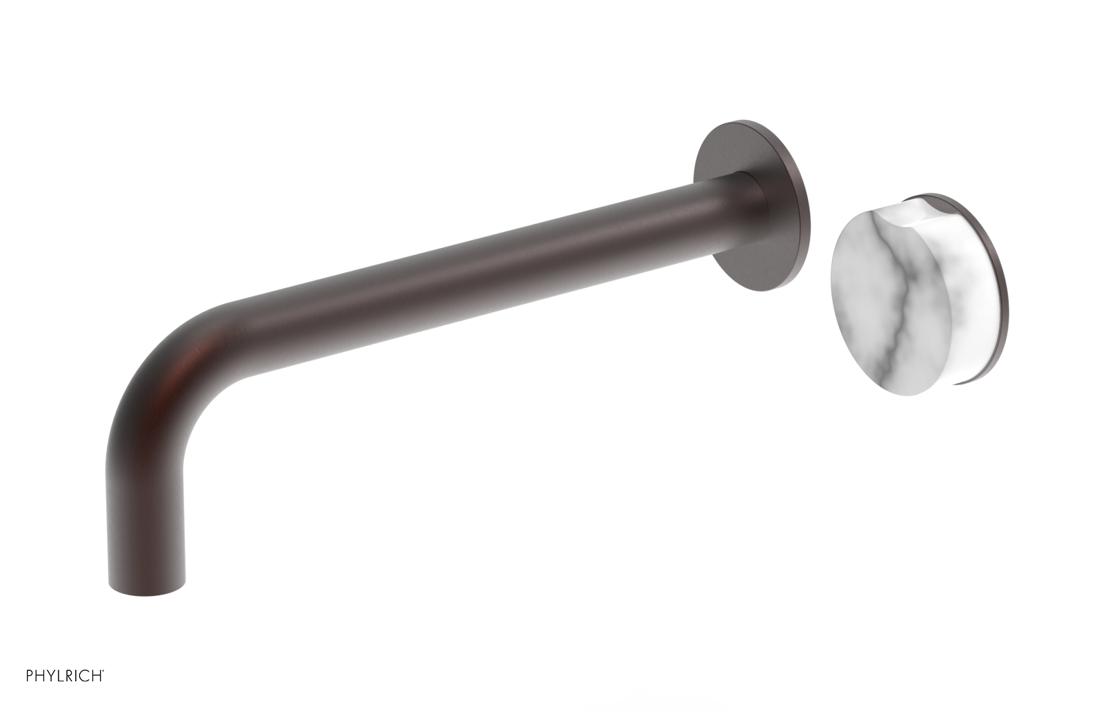 CIRC - 10" Single Handle Wall Lavatory Set - White Marble Handle 250-17-10