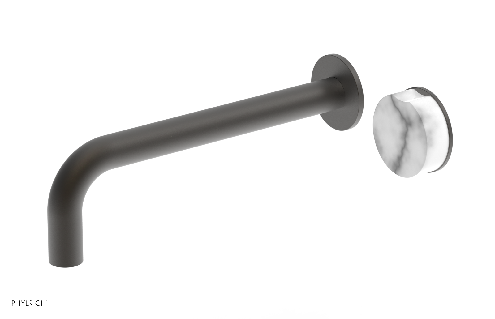 CIRC - 10" Single Handle Wall Lavatory Set - White Marble Handle 250-17-10