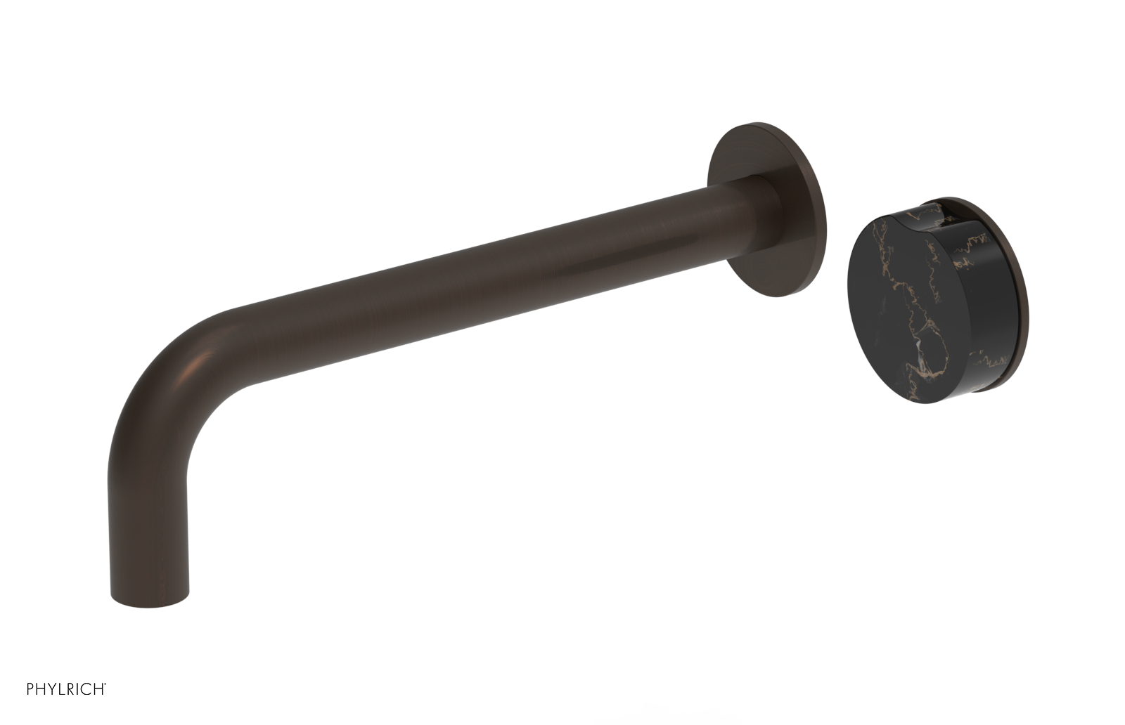 CIRC - 10" Single Handle Wall Lavatory Set - Black Marble Handle 250-17-10