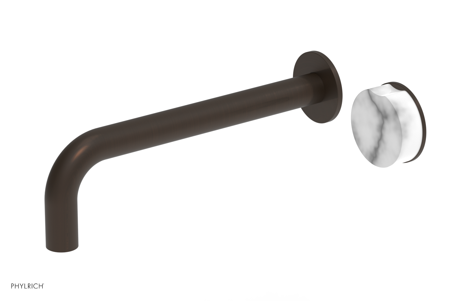 CIRC - 10" Single Handle Wall Lavatory Set - White Marble Handle 250-17-10