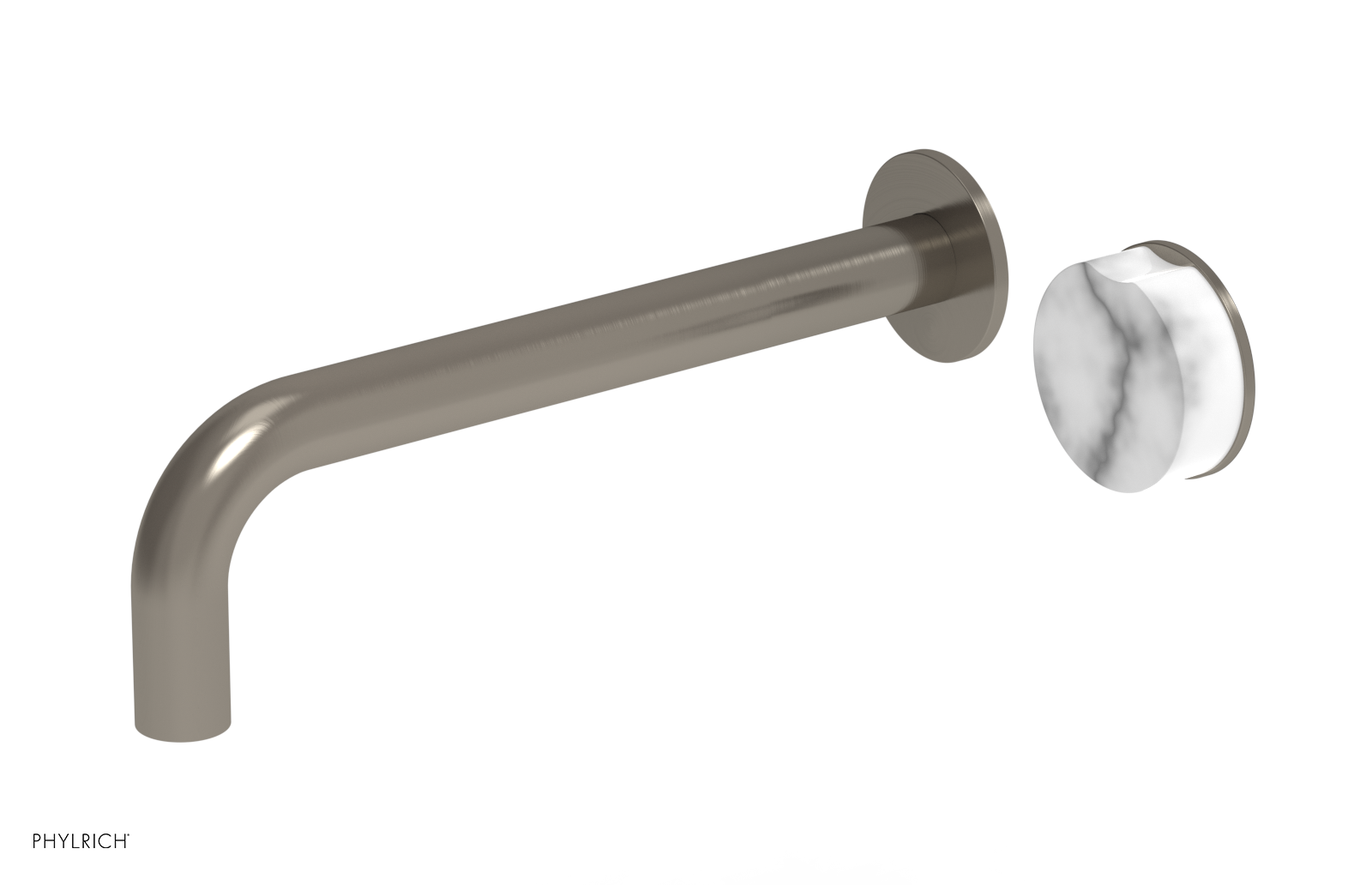 CIRC - 10" Single Handle Wall Lavatory Set - White Marble Handle 250-17-10 — image 1