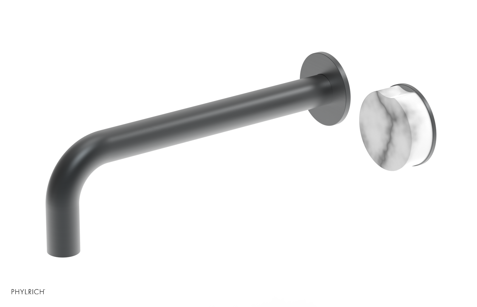 CIRC - 10" Single Handle Wall Lavatory Set - White Marble Handle 250-17-10 — image 1