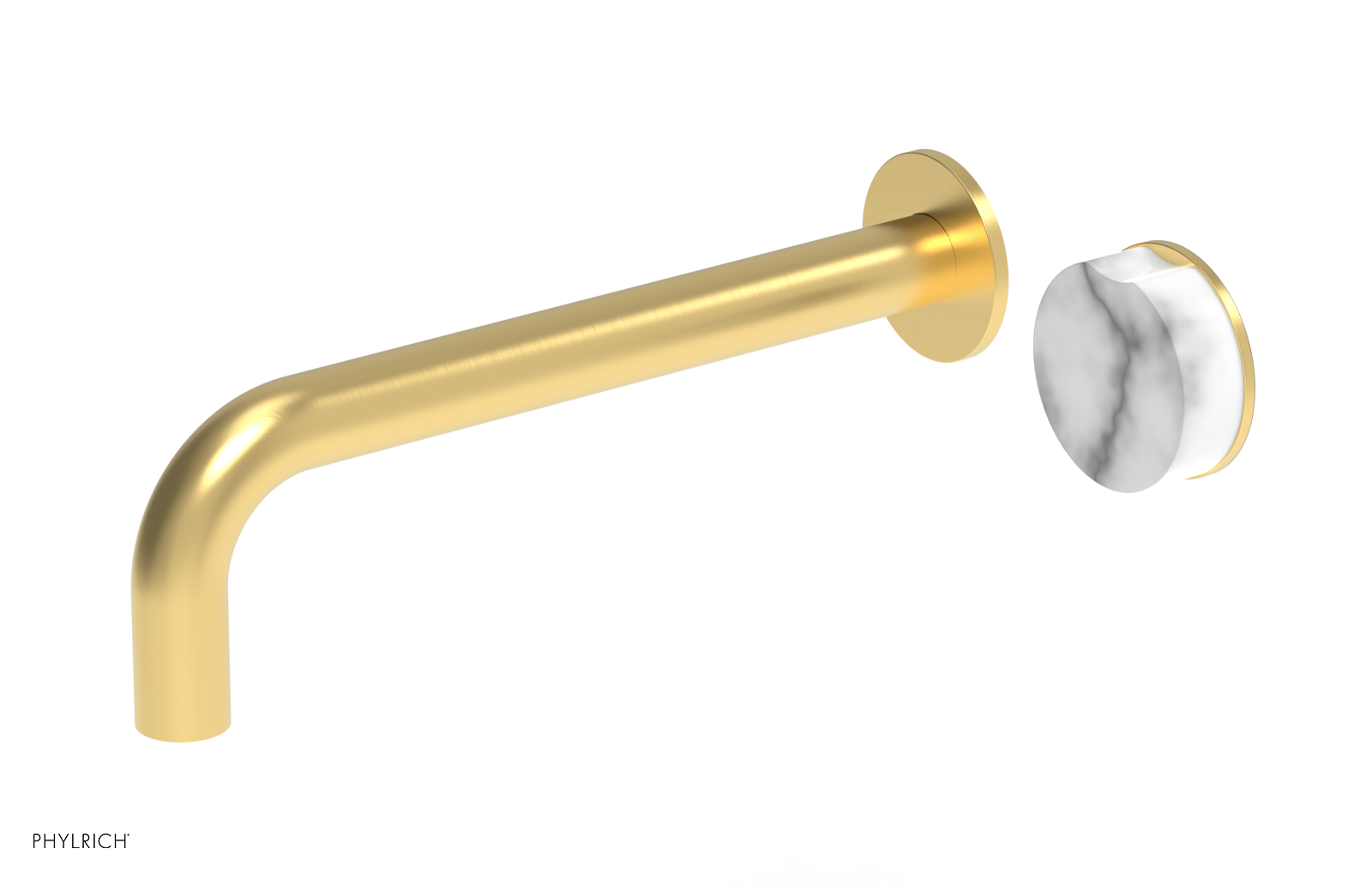 CIRC - 10" Single Handle Wall Lavatory Set - White Marble Handle 250-17-10 — image 1