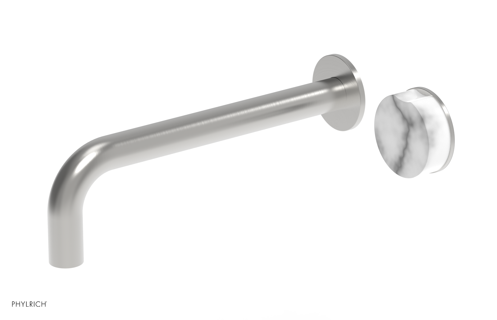 CIRC - 10" Single Handle Wall Lavatory Set - White Marble Handle 250-17-10 — image 1