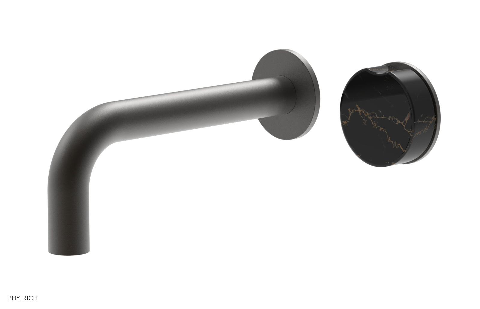 CIRC - Single Handle Wall Lavatory Set - Black Marble Handle 250-17 — image 1