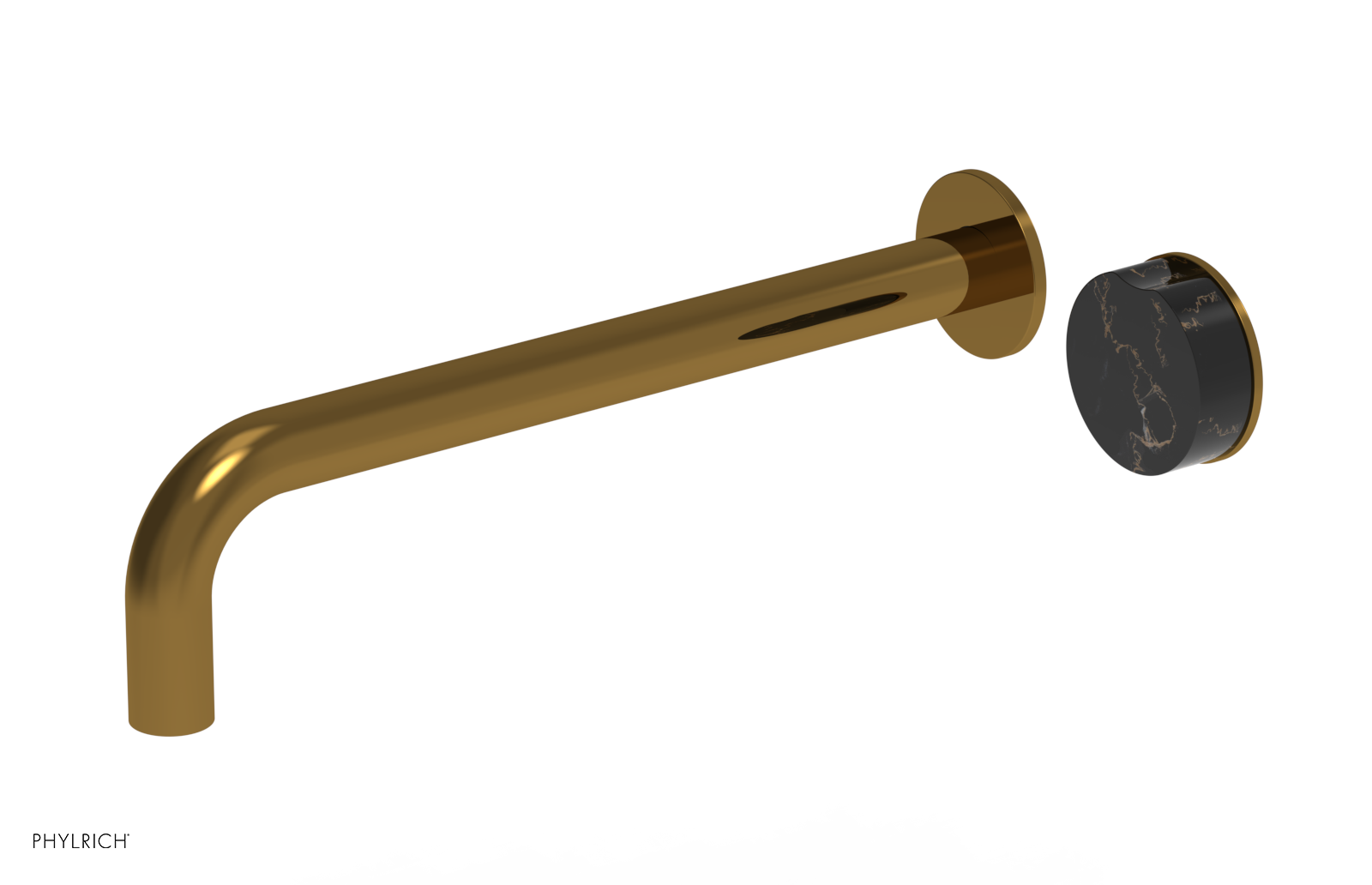 CIRC - 12" Single Handle Wall Lavatory Set - Black Marble Handle 250-17-12 — image 1