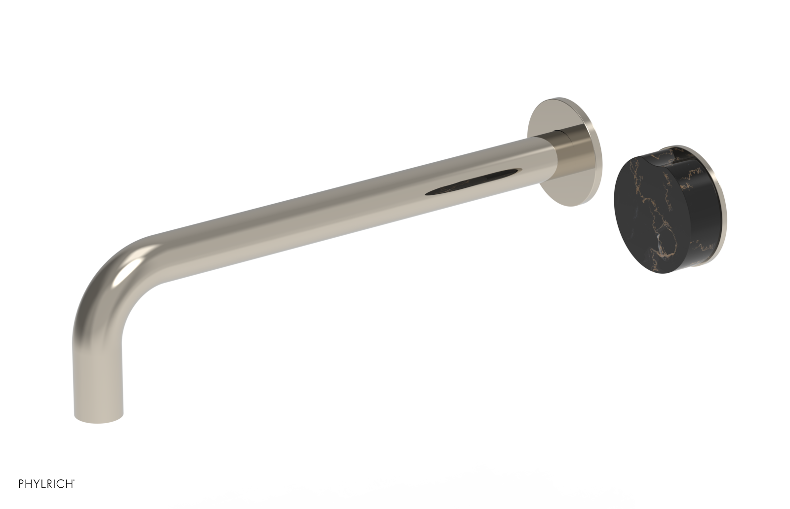 CIRC - 12" Single Handle Wall Lavatory Set - Black Marble Handle 250-17-12 — image 1