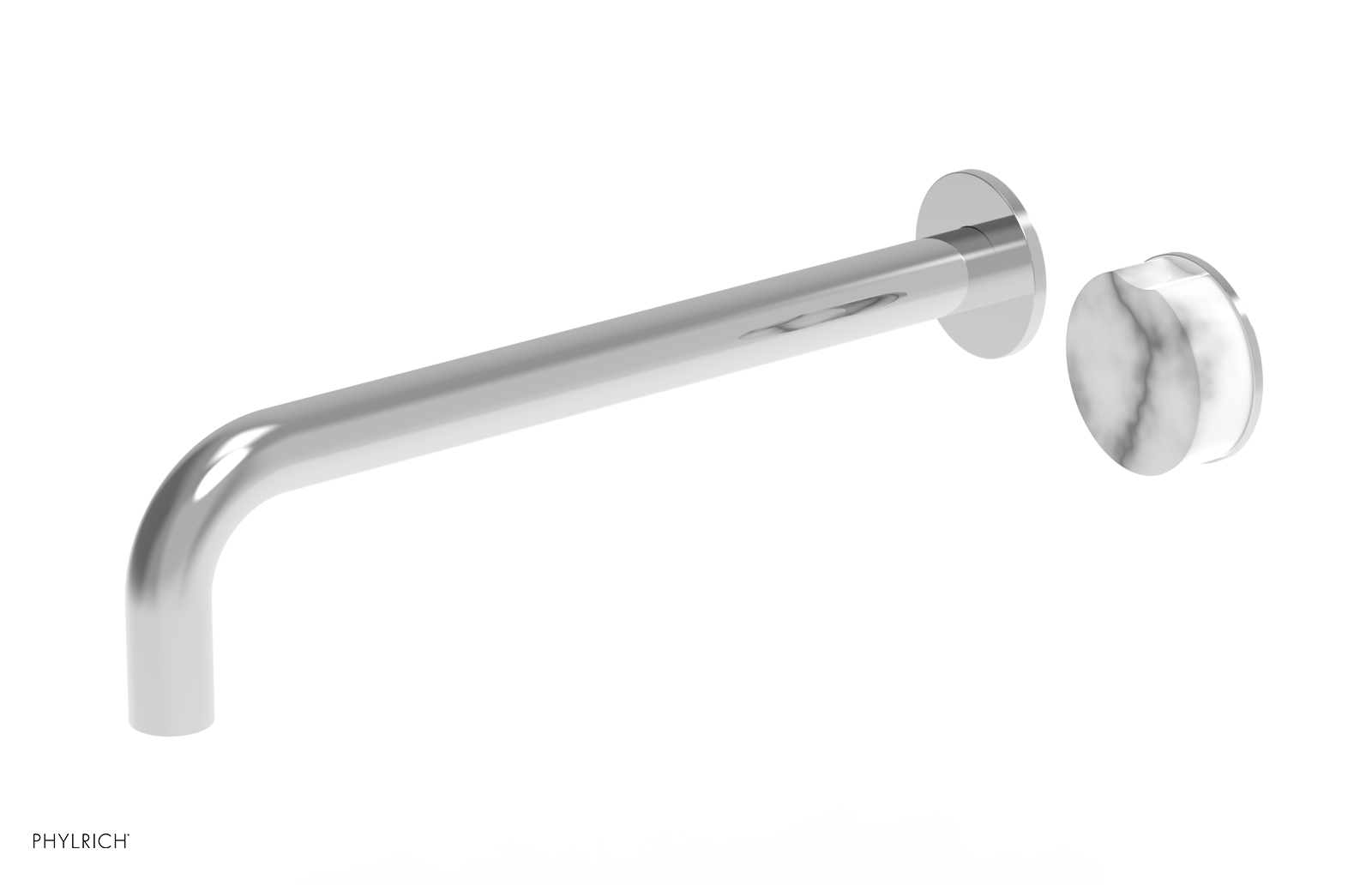 CIRC - 12" Single Handle Wall Lavatory Set - White Marble Handle 250-17-12