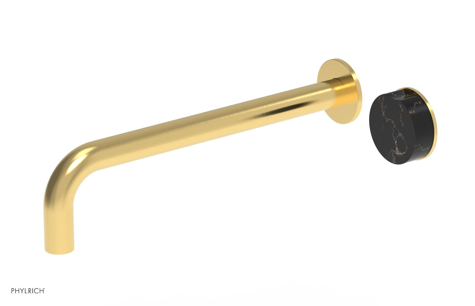 CIRC - 12" Single Handle Wall Lavatory Set - Black Marble Handle 250-17-12 — image 1