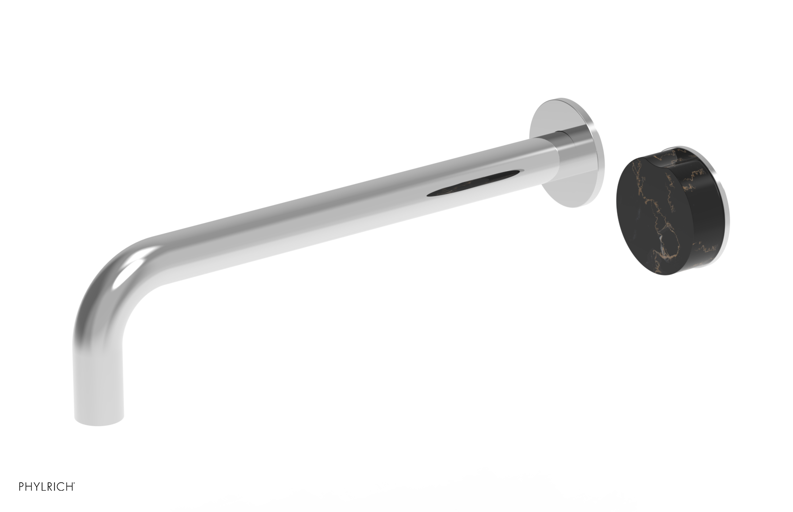 CIRC - 12" Single Handle Wall Lavatory Set - Black Marble Handle 250-17-12