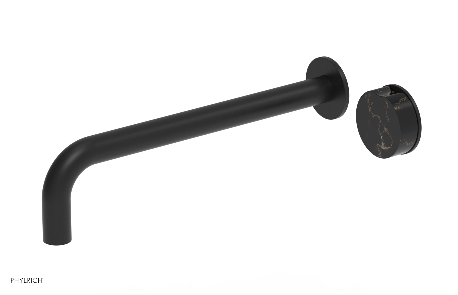 CIRC - 12" Single Handle Wall Lavatory Set - Black Marble Handle 250-17-12