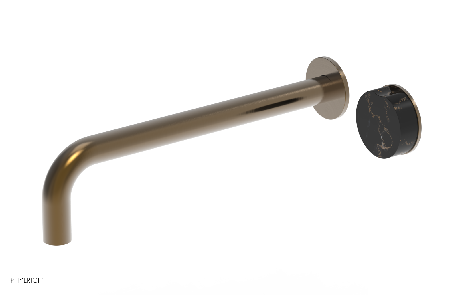 CIRC - 12" Single Handle Wall Lavatory Set - Black Marble Handle 250-17-12 — image 1