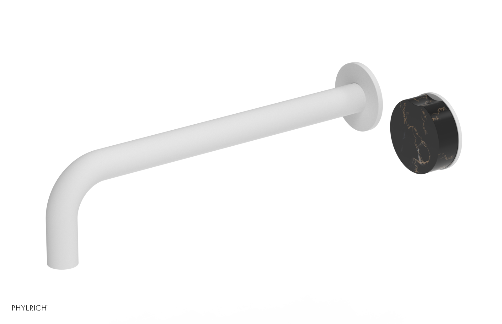 CIRC - 12" Single Handle Wall Lavatory Set - Black Marble Handle 250-17-12