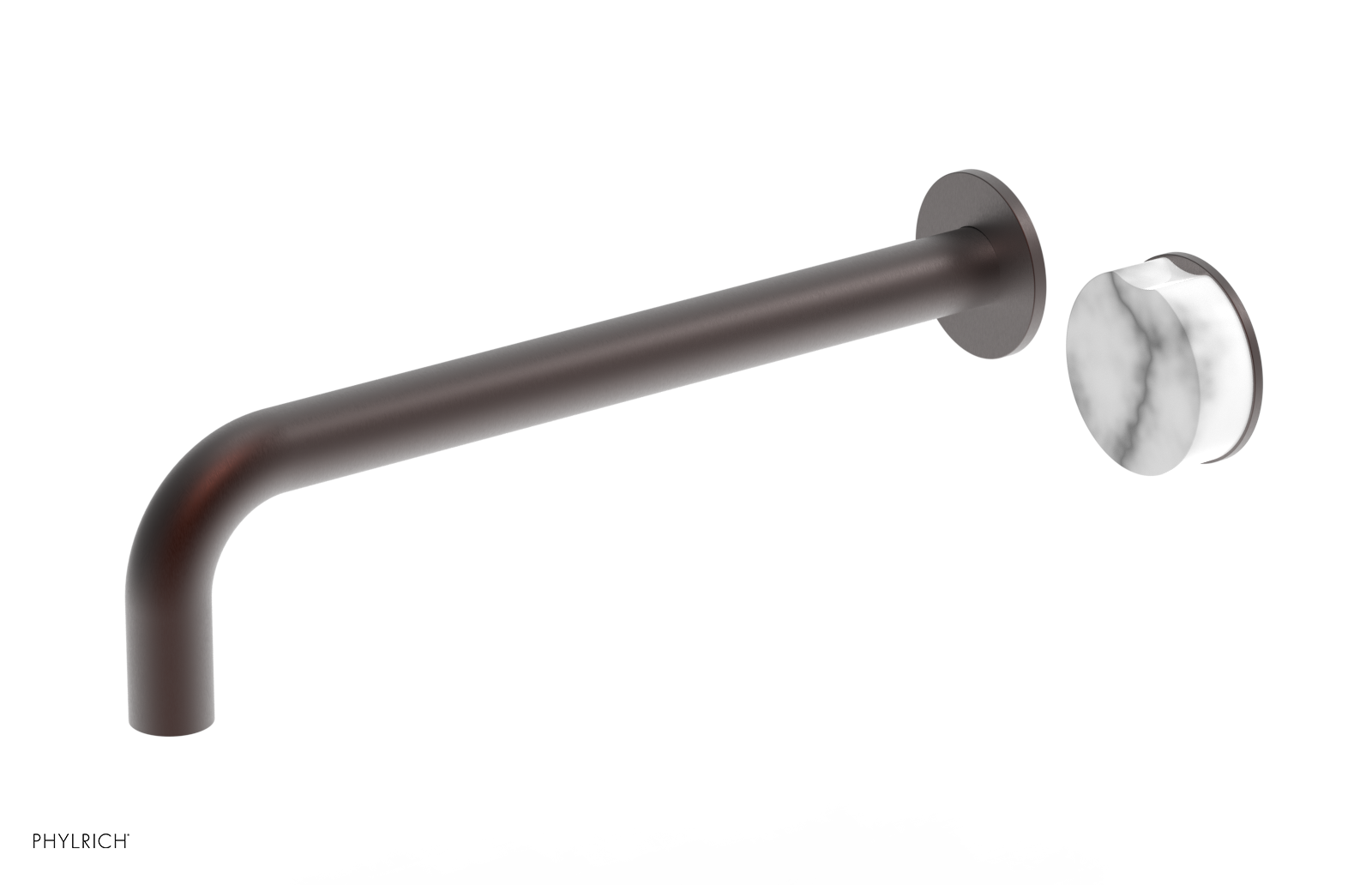 CIRC - 12" Single Handle Wall Lavatory Set - White Marble Handle 250-17-12