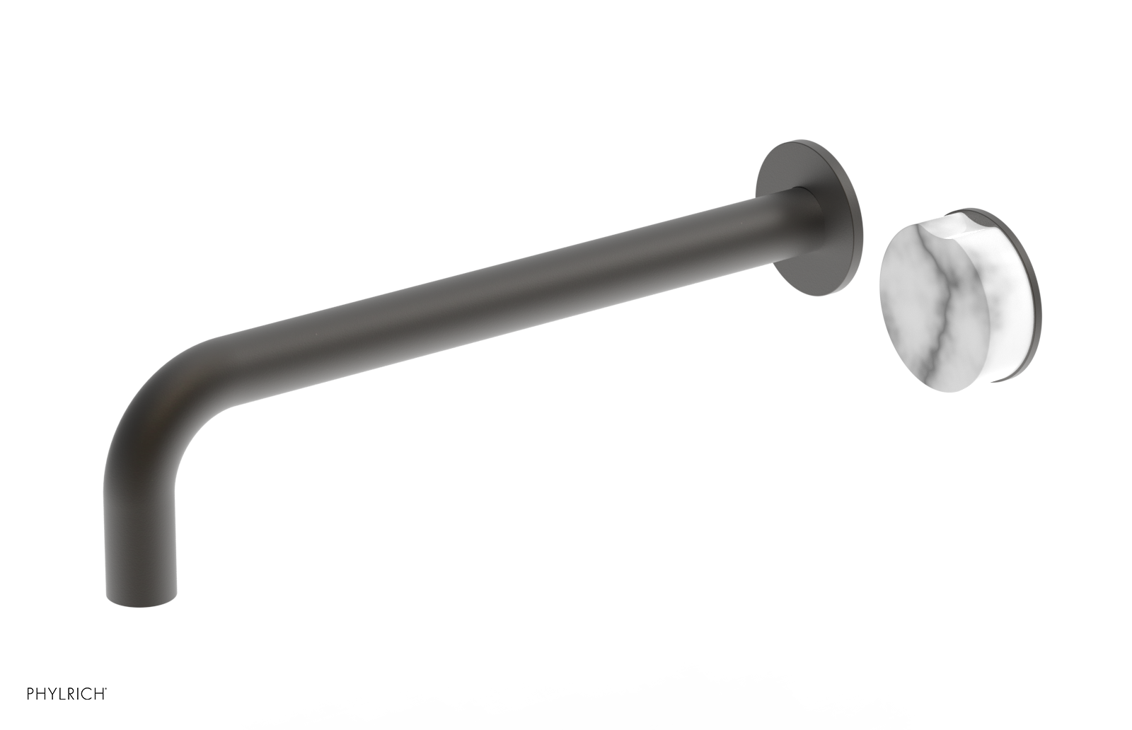 CIRC - 12" Single Handle Wall Lavatory Set - White Marble Handle 250-17-12