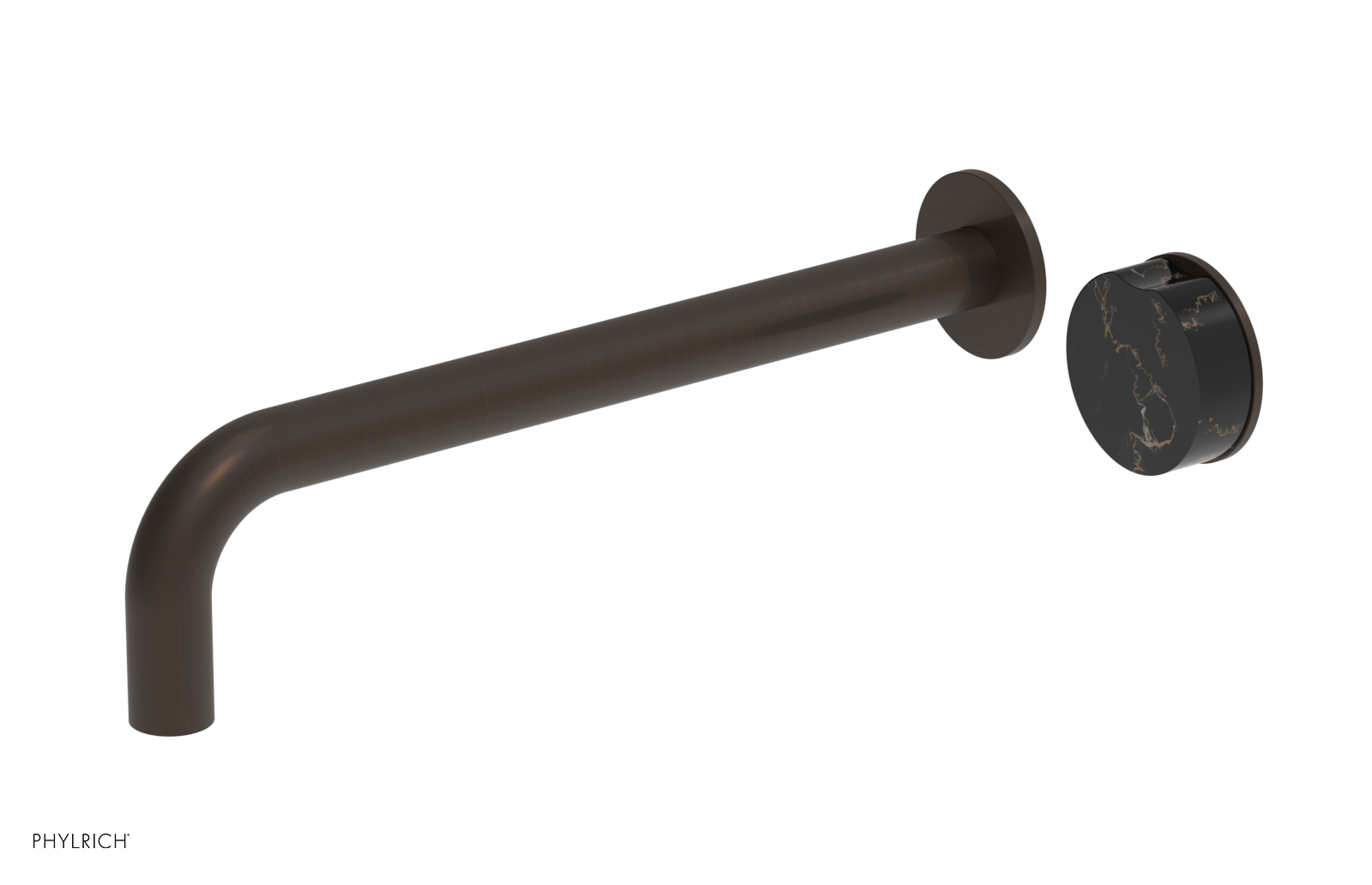 CIRC - 12" Single Handle Wall Lavatory Set - Black Marble Handle 250-17-12 — image 1