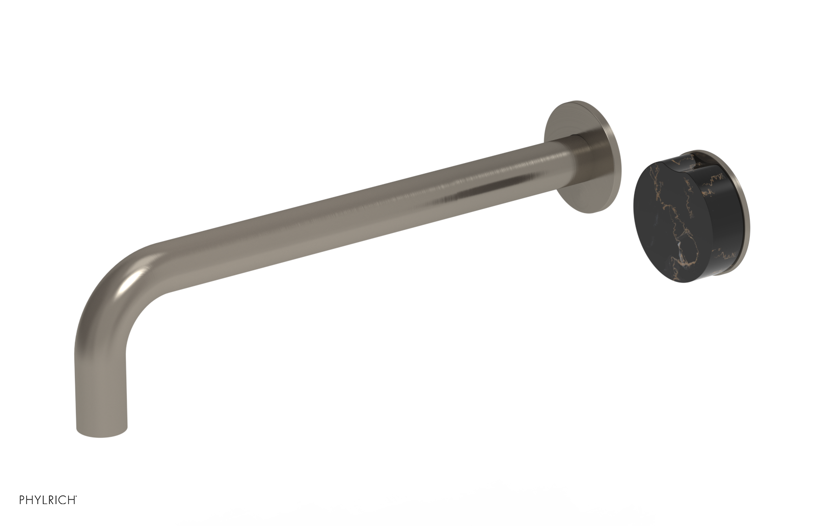 CIRC - 12" Single Handle Wall Lavatory Set - Black Marble Handle 250-17-12